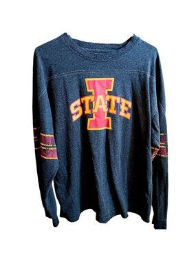 Large Iowa State T-shirt Long Sleeve Graphic Tee Pro Edge L Cotton Blend